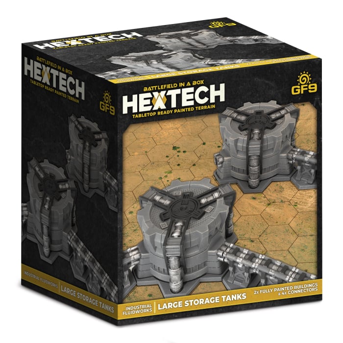 Battlefield in a Box: Hextech: Industrial Fluidworks: Large Storage Tanks 