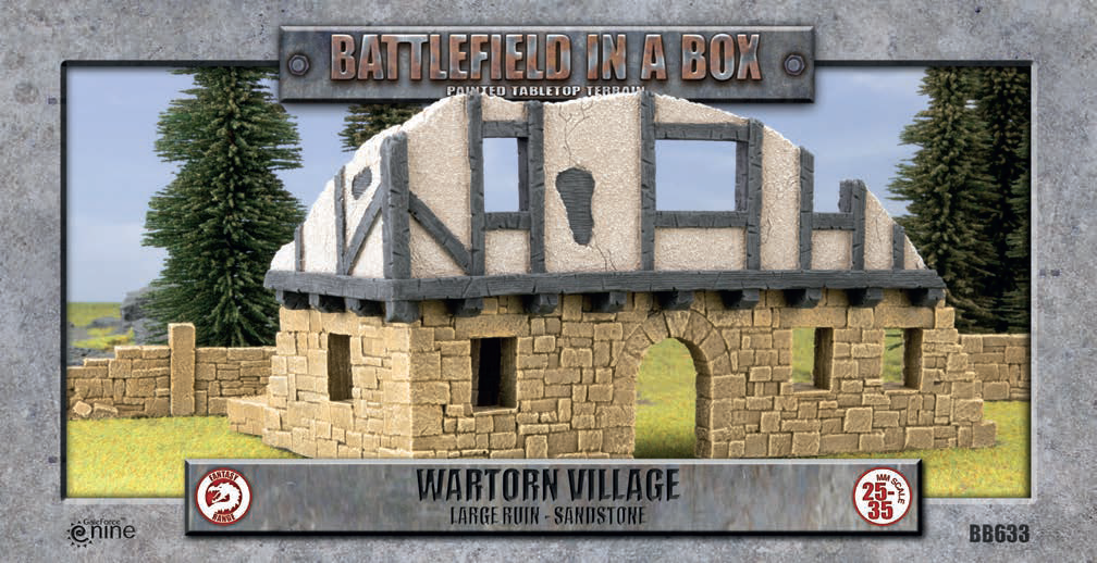 Battlefield in a Box: Wartorn Village: Large Ruin (Sandstone) 