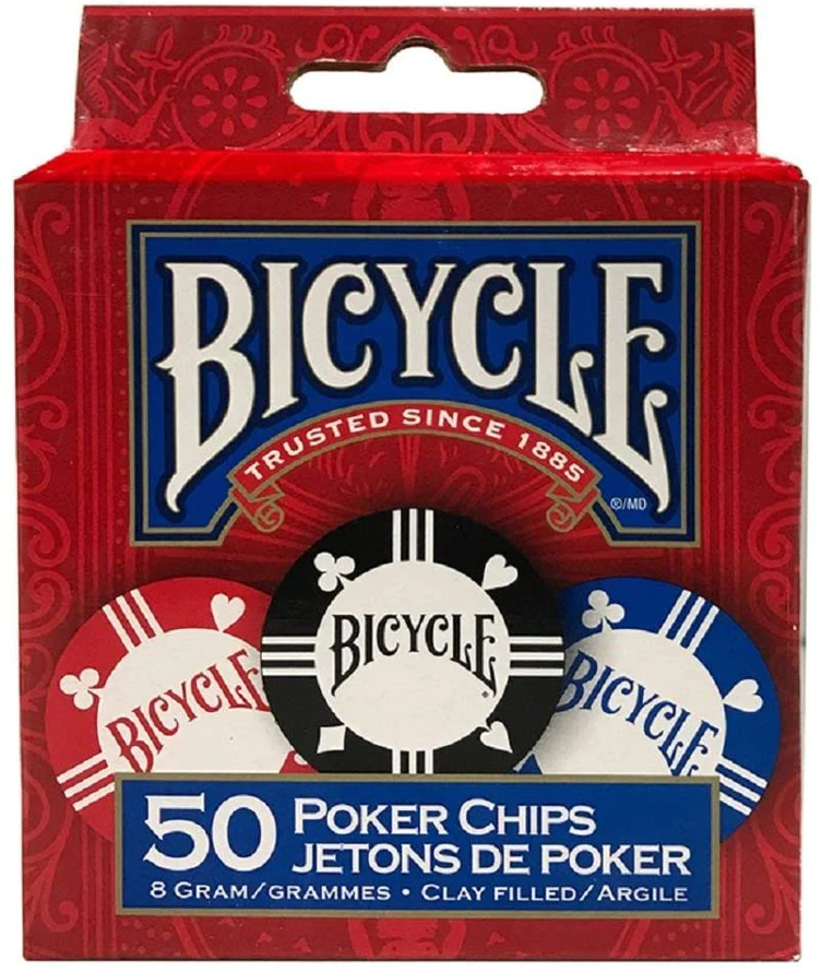 Bicycle: 50 Count Clay Poker Chips (8 Gram) 