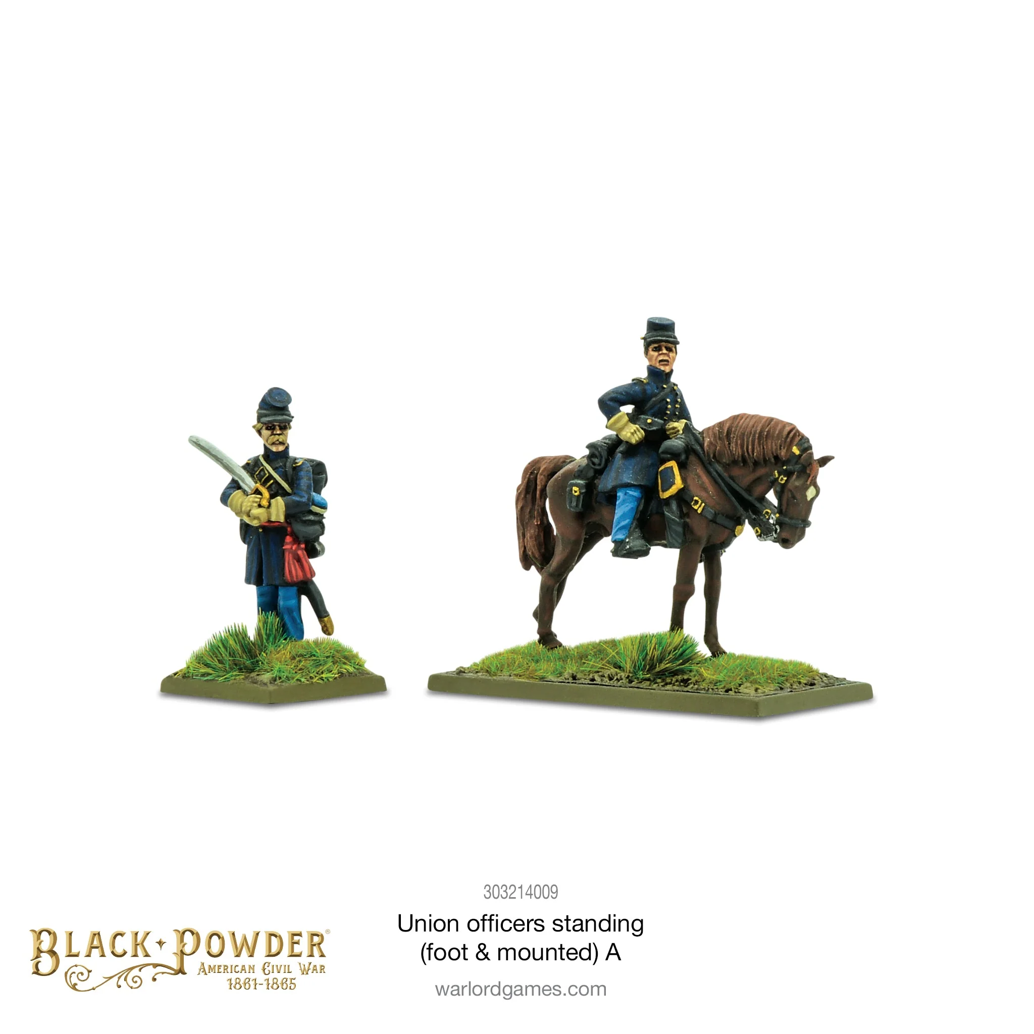 Black Powder American Civil War (28mm): Union Officers Standing (Foot & Mounted) A 