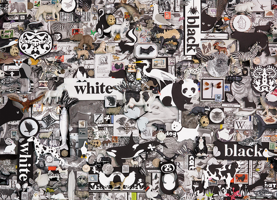 Cobble Hill Puzzles (1000): Black & White: Animals 