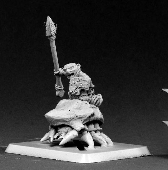 Reaper Warlord: Bloodstone Gnome Beetle Rider Lancer 