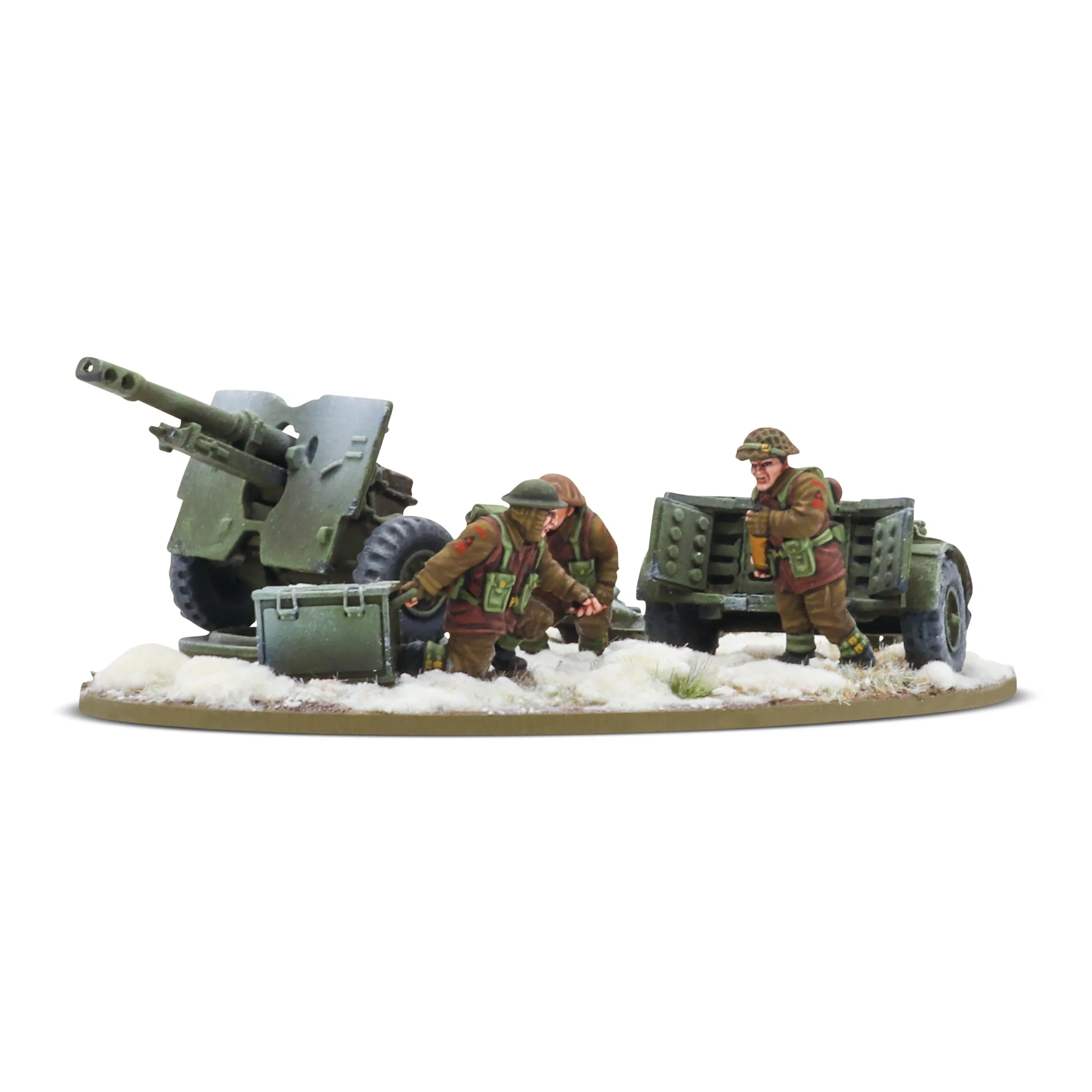 Bolt Action: British: 25-Pdr Light Howitzer with British Infantry (Winter) Crew 