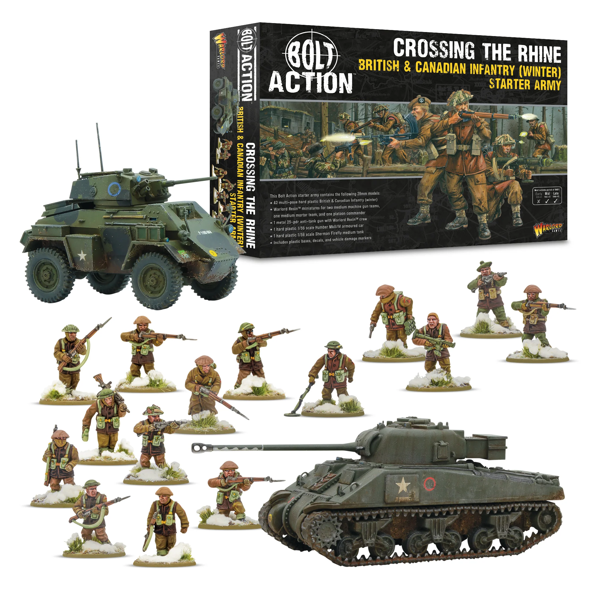 Bolt Action: British: Crossing the Rhine - British & Canadian infantry (Winter) Starter Army 