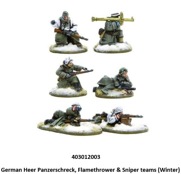 Bolt Action: German: Heer Panzerschreck, Flamethrower & Sniper Teams (Winter) 
