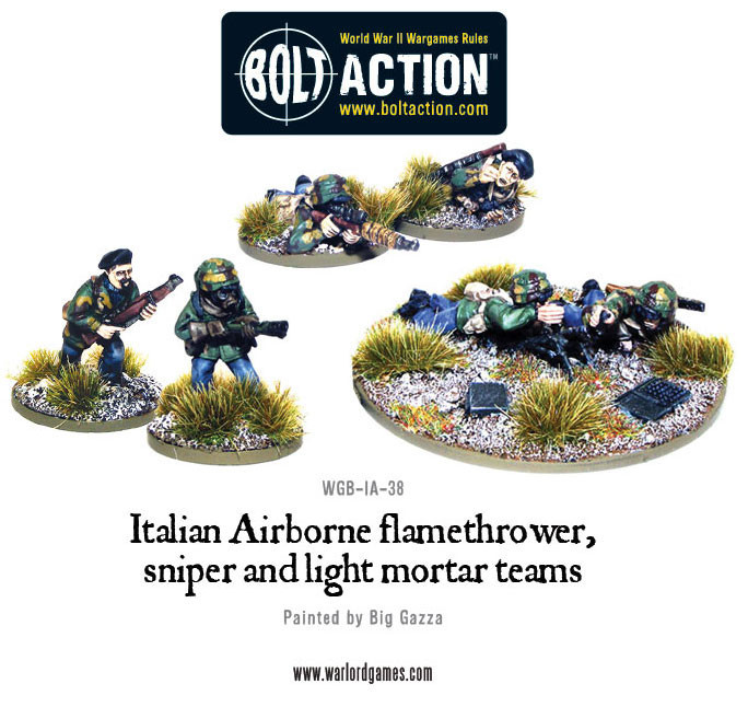 Bolt Action: Italian: Airborne Flamethrower, Sniper and Light Mortar Teams 