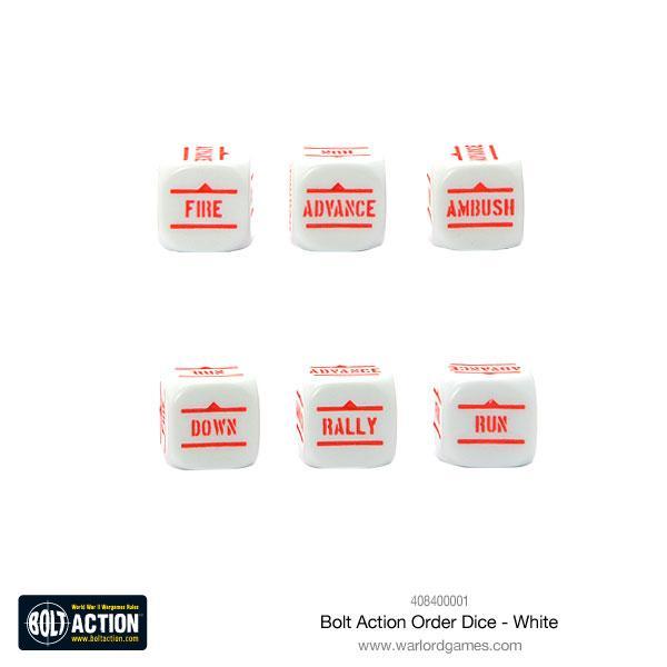 Bolt Action: Orders Dice - White (New Style) 