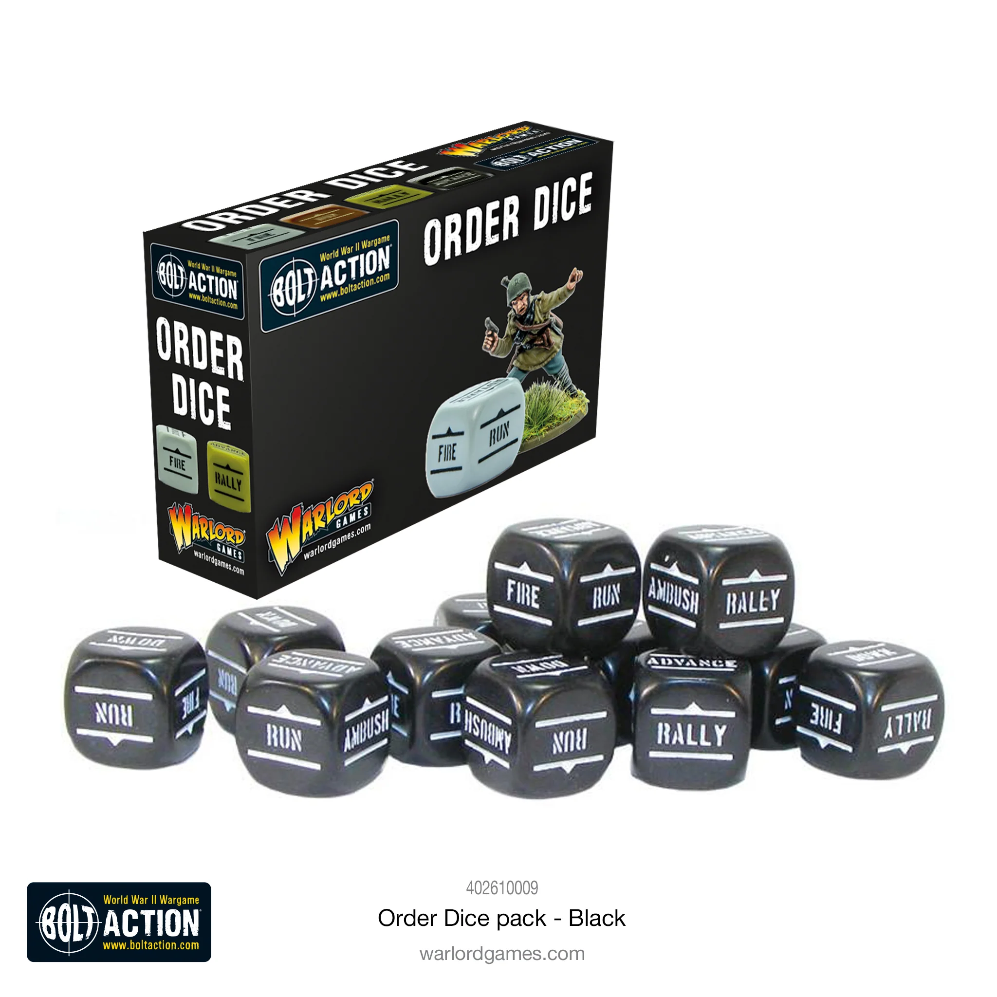 Bolt Action: Orders Dice pack - Black 