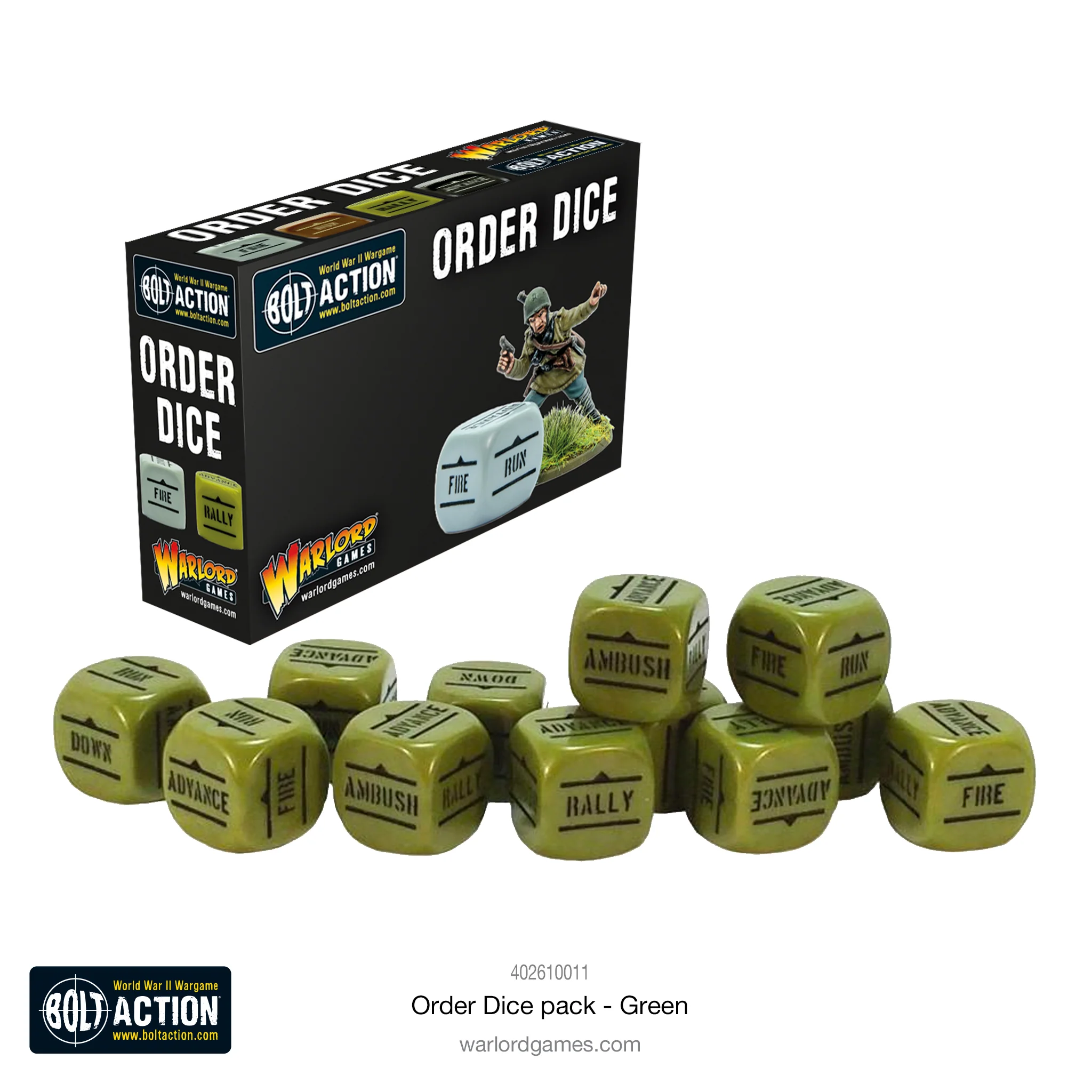 Bolt Action: Orders Dice pack - Green 
