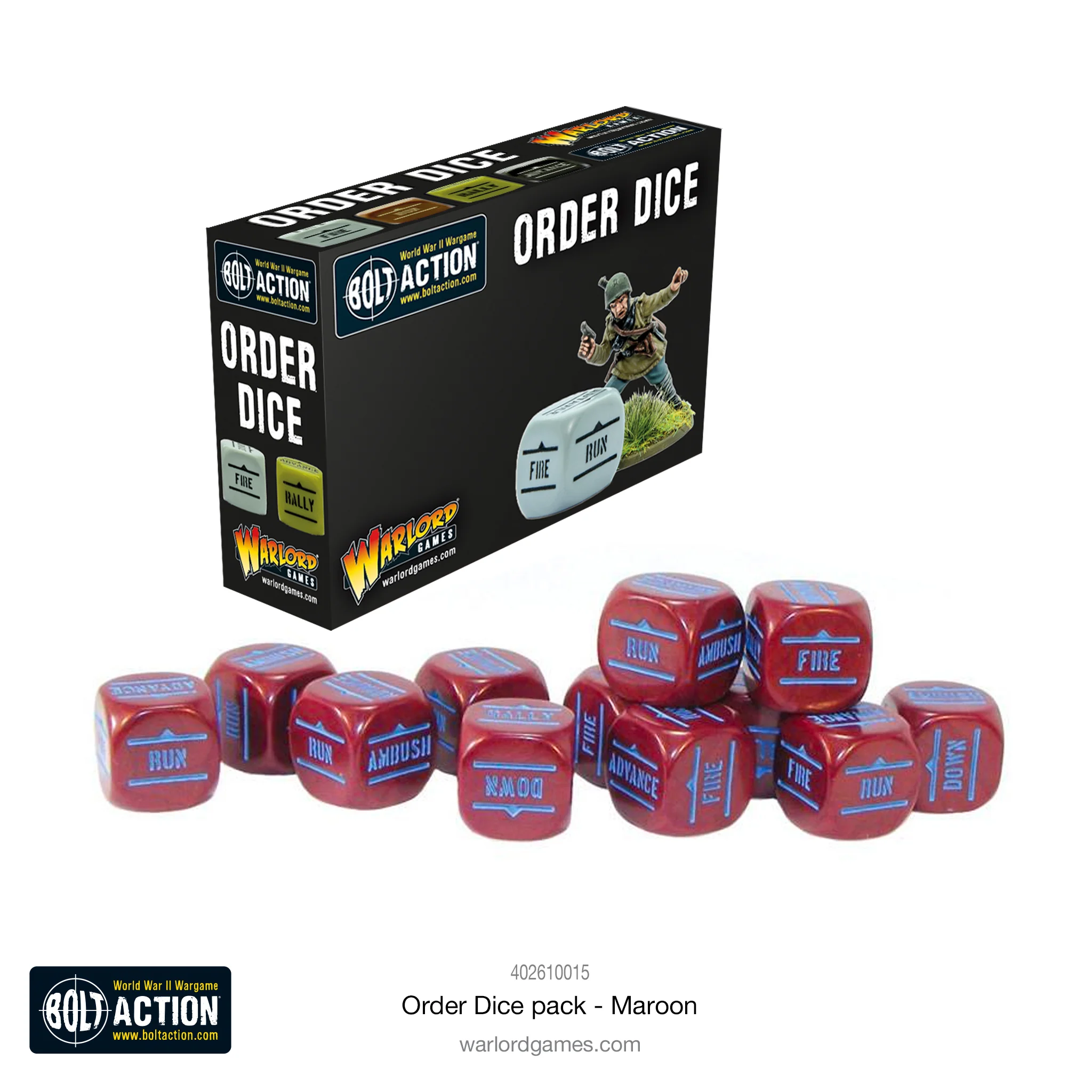 Bolt Action: Orders Dice pack - Maroon 