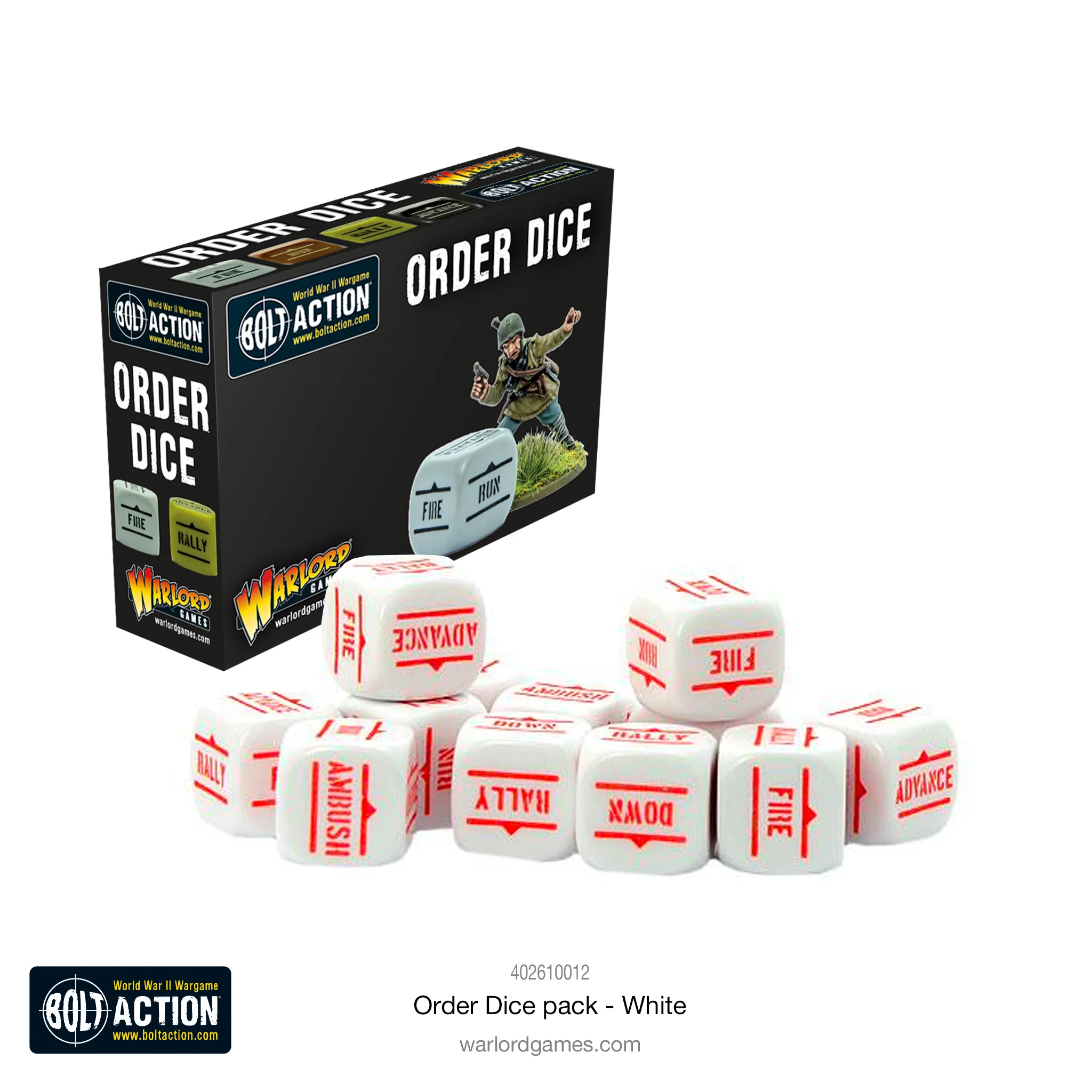 Bolt Action: Orders Dice pack - White 