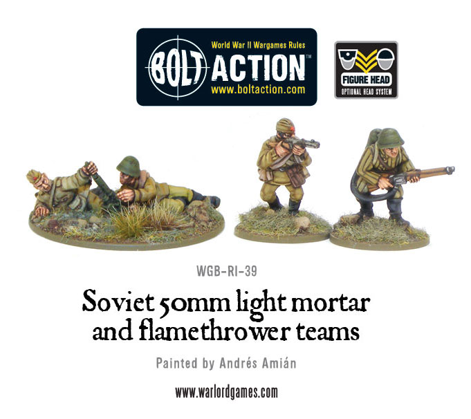 Bolt Action: Soviet: 50mm Light Mortar and Flamethrower Teams 