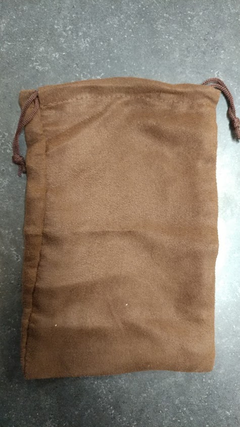 Brown Suede Dice Bag 6x9 