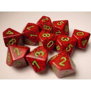 Chessex (25104): D10: Speckled: Strawberry 