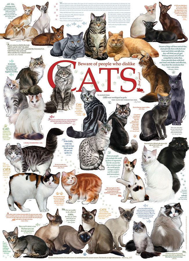 Cobble Hill Puzzles (1000): Cat Quotes 