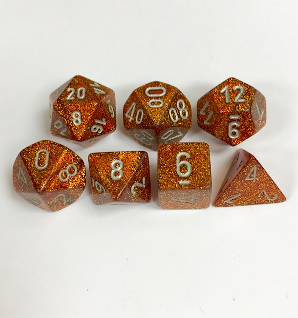 Chessex (20503): Mini Polyhedral 7-Die Set: Gemini: Gold/Silver 
