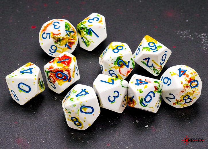 Chessex (24209): D10: Brush: Breezy/Blue 