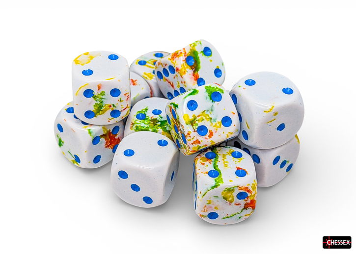 Chessex (24609): D6: 16mm: Brush: BREEZY/BLUE 