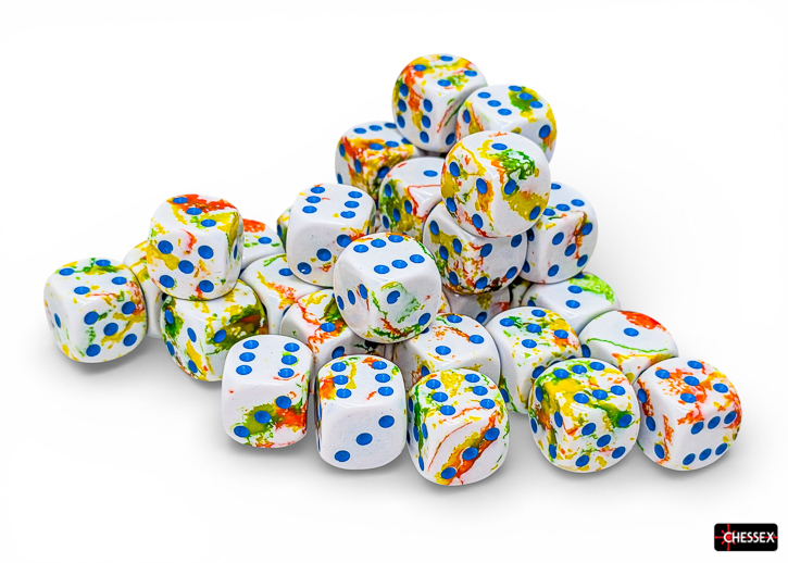 Chessex (24809): D6: 12mm: BRUSH: BREEZY/BLUE 