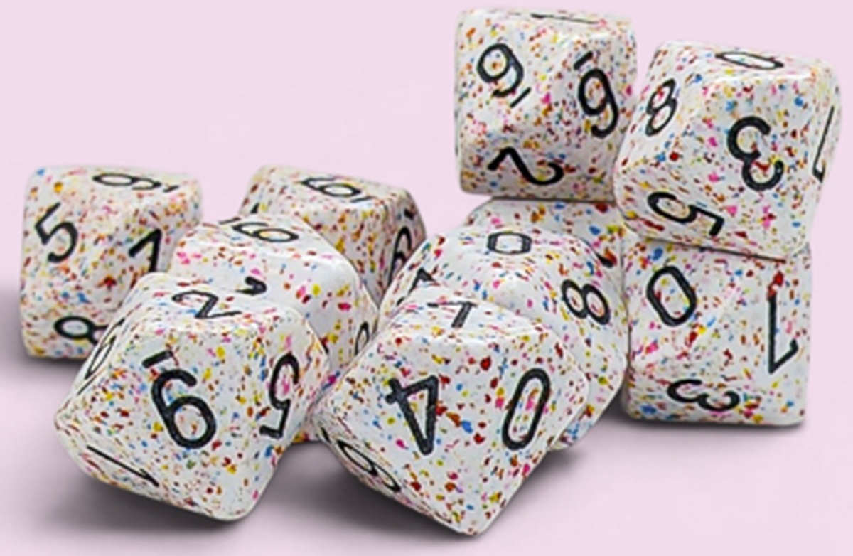 Chessex (25121): D10: Speckled: Birthday 