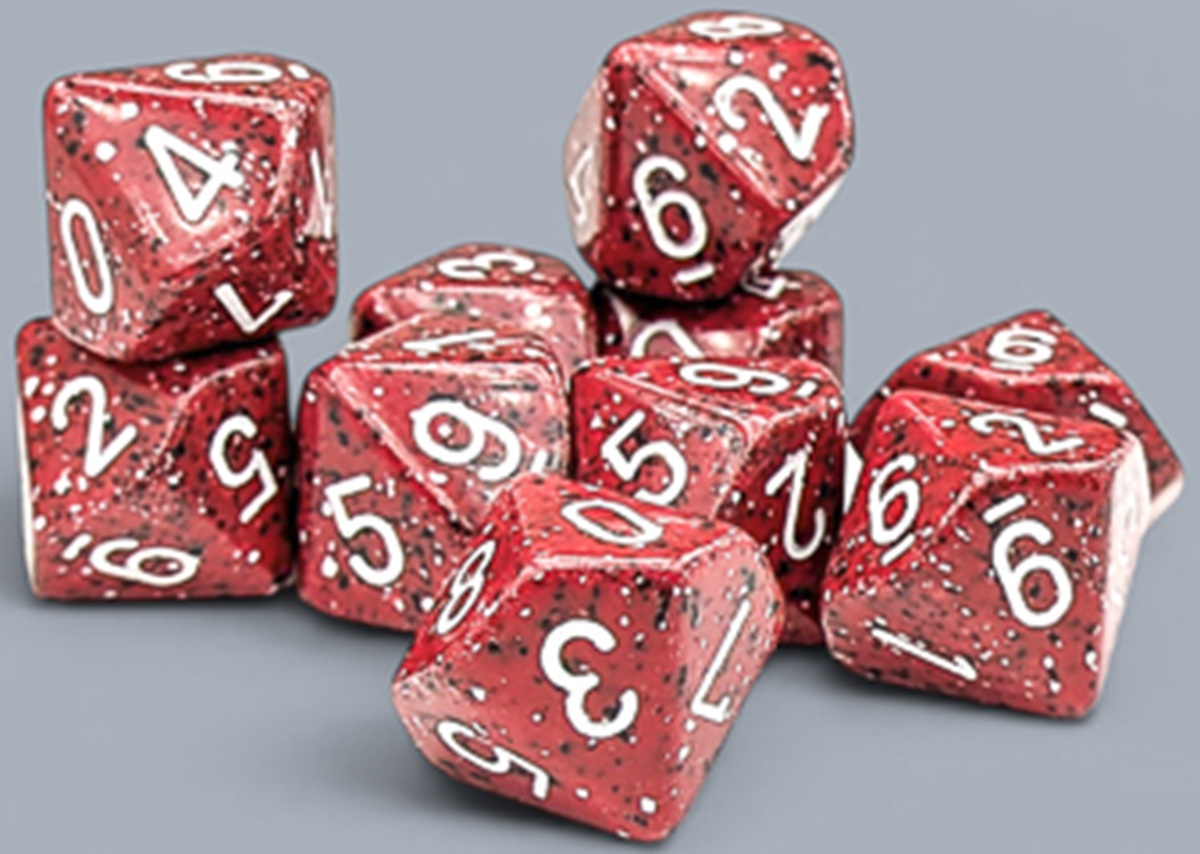 Chessex (25174): D10: Speckled: Lava Stone 