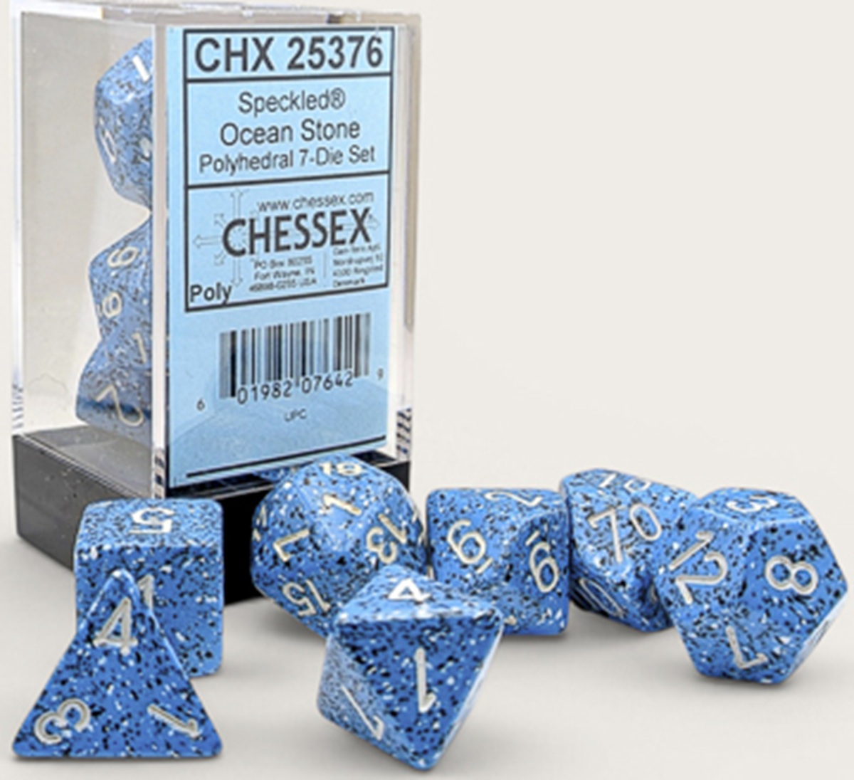 Chessex (25376): Polyhedral 7-Die Set: Speckled: Ocean Stone 