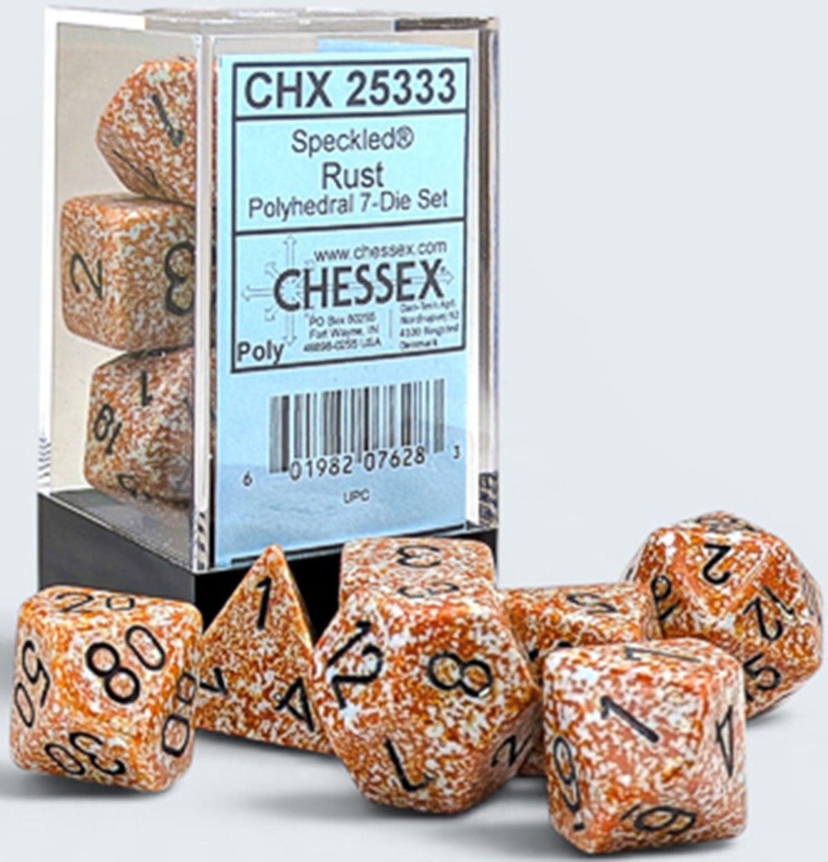 Chessex (25354): Polyhedral 7-Die Set: Speckled: Rust 