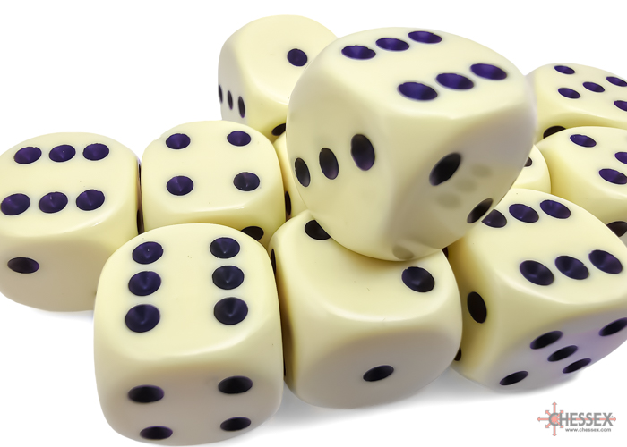 Chessex (25662): D6: 16mm: Opaque: Pastel Yellow/Black 