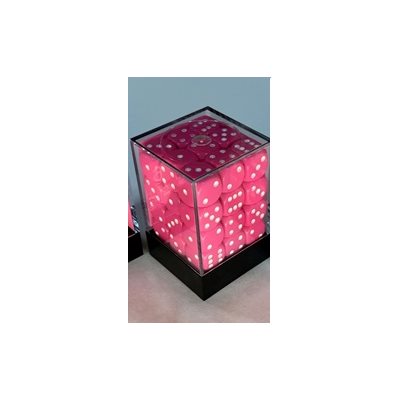 Chessex (25844): D6: 12mm: Opaque: Pink/White 