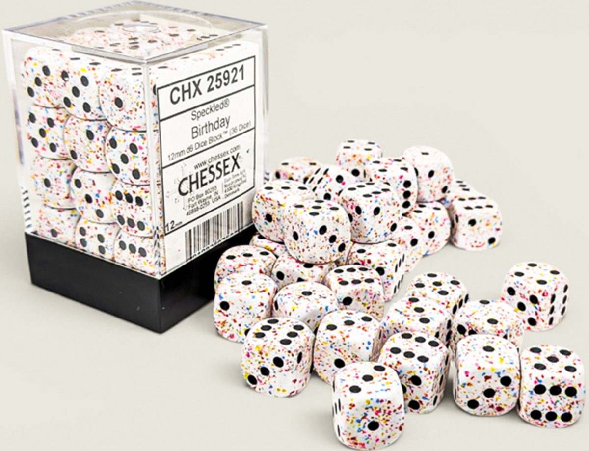 Chessex (25921): D6: 12mm: Speckled Birthday 