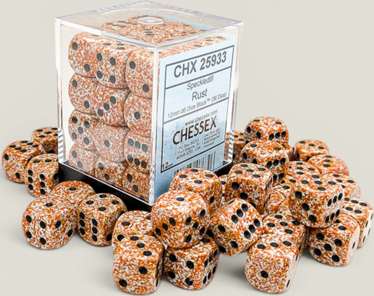 Chessex (25933): D6: 12mm: Speckled Rust 