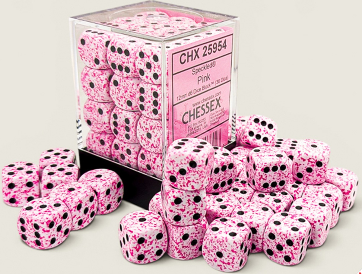 Chessex (25954): D6: 12mm: Speckled Pink 