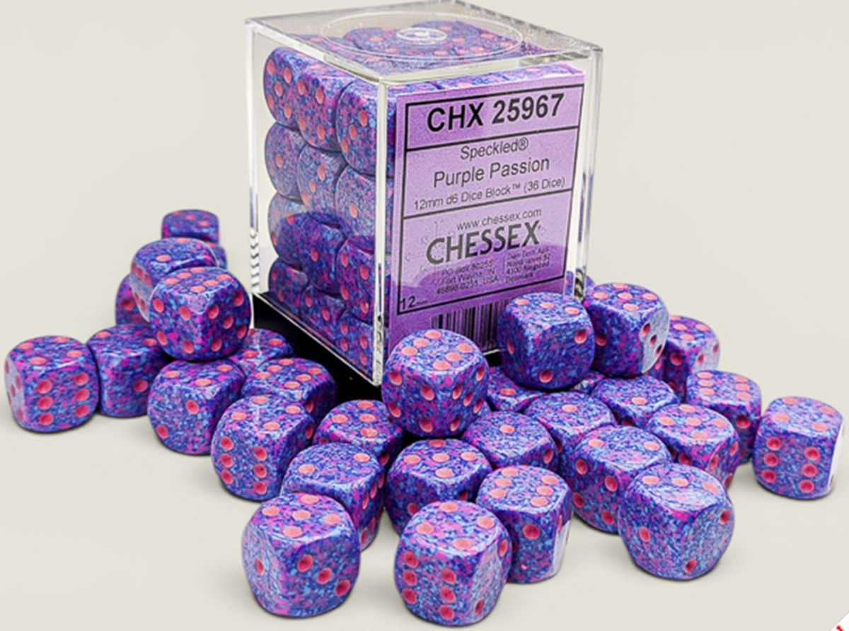 Chessex (25967): D6: 12mm: Speckled Purple Passion 