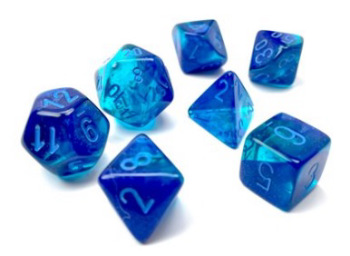 Chessex (26463 ): Polyhedral 7-Die Set: Gemini: Blue-Blue/Light Blue Luminary 