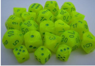 Chessex (27222): D10: Menagerie #8 Electric Yellow/Green Vortex 