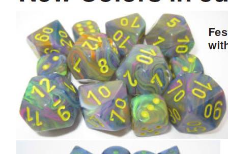 Chessex (27241): D10: Menagerie #8 Festive Vibrant/ Brown 