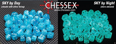 Chessex (27286): D10: Luminary: Sky/Silver 
