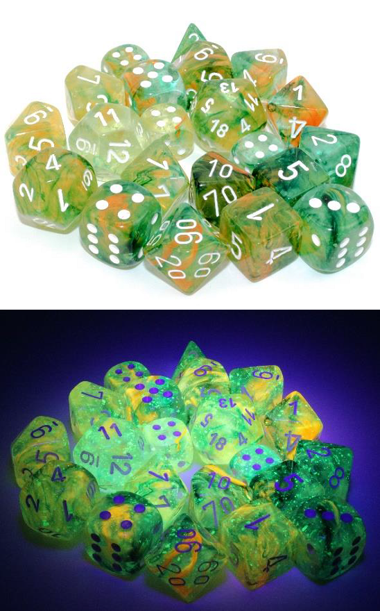 Chessex (27355): D10: Nebula: Spring/White Luminary 
