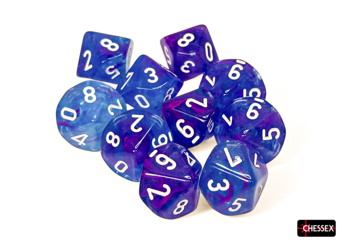 Chessex (27367): D10: Nebula: Aura/White Luminary 