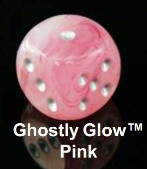 Chessex (27524): Polyhedral 7-Die Set: Ghostly Glow: Pink/Silver 
