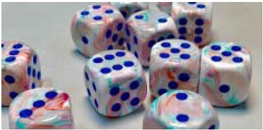 Chessex (27544): Polyhedral 7-Die Set: Festive: Pop-Art with Blue 