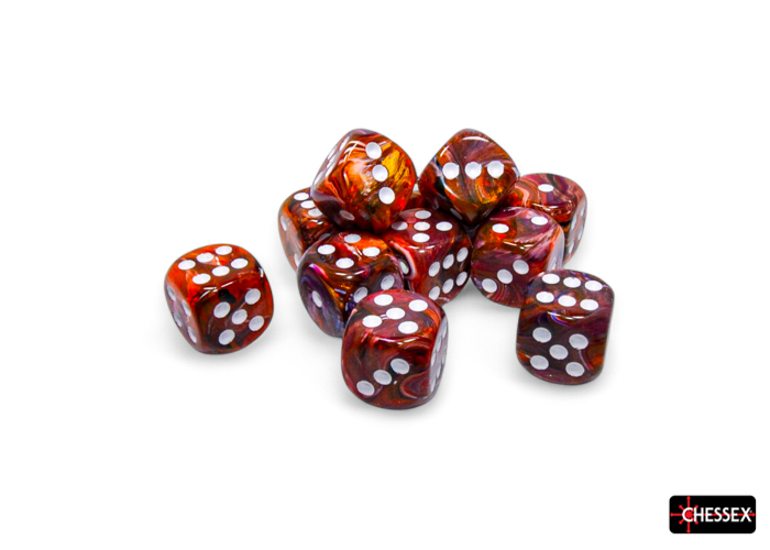 Chessex (27743): D6: 16mm: Festive: SYMPHONY/WHITE 