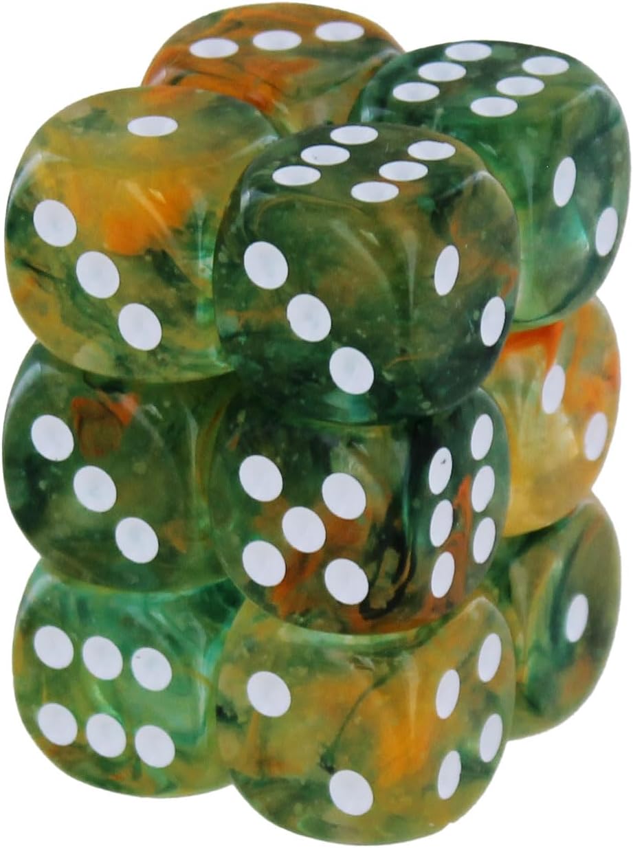 Chessex (27755): Nebula D6 16MM Spring/White Luminary (12) 