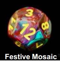 Chessex (27850): D6: 12mm: Festive: Mosaic/Yellow 