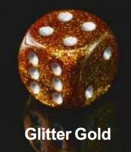 Chessex (27903): D6: 12mm: Glitter: Gold/Silver  