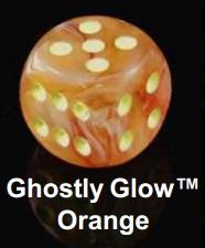 Chessex (27923): D6: 12mm: Ghostly Glow: Orange/Yellow 