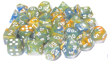 Chessex (30001): Polyhedral 7-Die Set: Festive - Autumn and White 