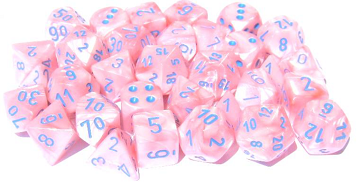 Chessex (30003): Polyhedral 7-Die Set: Lustrous - Pink and Blue 