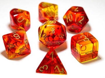Chessex (30024): Polyhedral 7-Die Set: Gemini: Red Yellow 