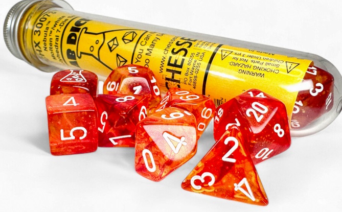 Chessex (30073): LAB DICE: Polyhedral 7-Die Set: Nebula (Molten / White) 